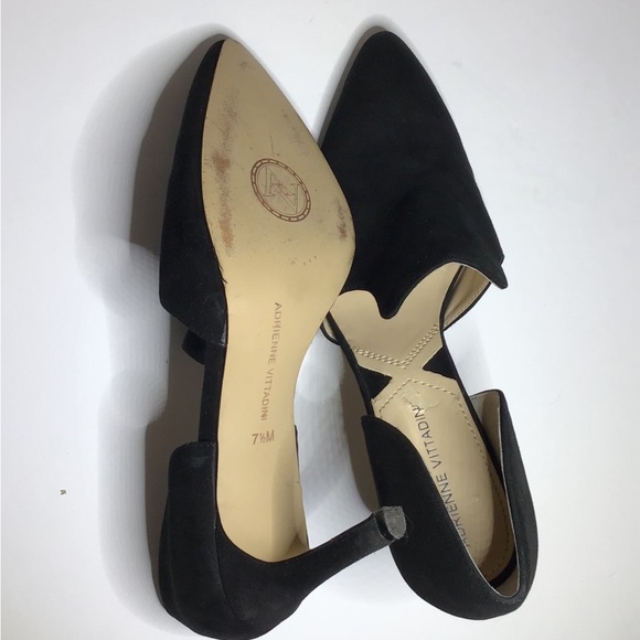 Adrienne Vittadini Nicolo Black Suede 4" D'Orsay Dress Heels - 7.5M - Picture 7 of 12